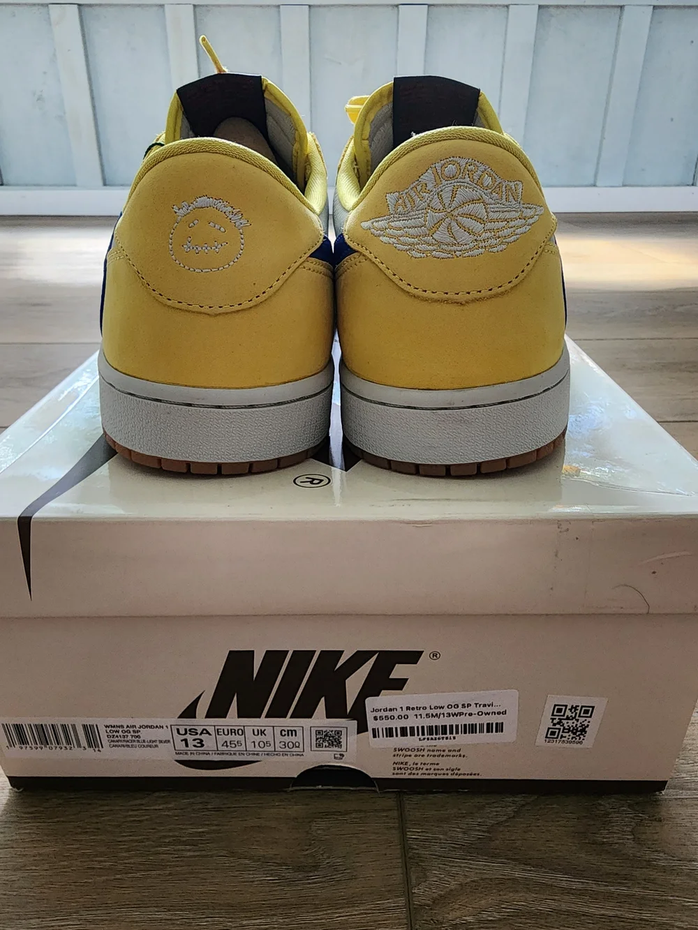 Travis Scott Canary Jordan 1 Lows